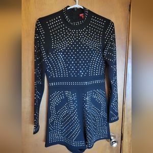 Guess Bejeweled Rhinestone Romper Small-medium fit